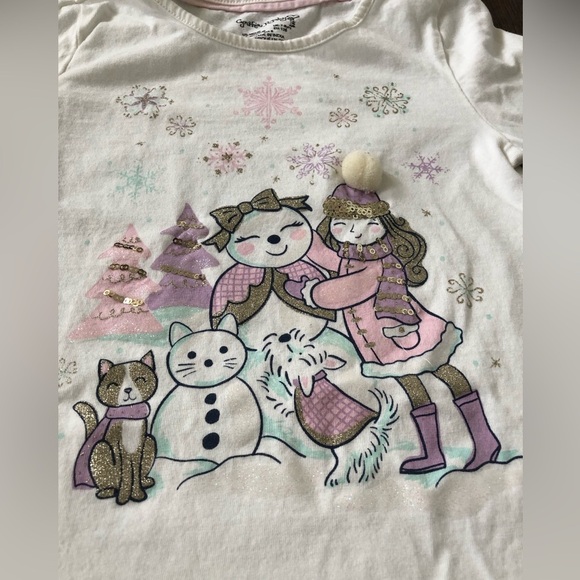 Cynthia Rowley Girls M (7/8) White Long-Sleeved Embellished Tee w/Lace Hem -EUC! - Picture 4 of 12